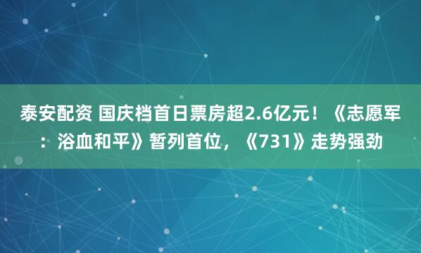 泰安配资 国庆档首日票房超2.6亿元！《志愿军：浴血和平》暂列首位，《731》走势强劲